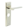 Fitzrovia Door Handle Lock Backplate Polished Nickel