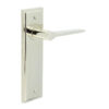 Knightbridge Door Handle Latch Backplate Polished Nickel
