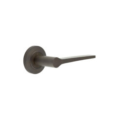 Knightsbridge Door Handle on Chamfered Rose Dark Bronze