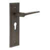 Knightbridge Door Handle Euro Backplate Dark Bronze