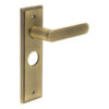 Kensington Door Handle Bathroom Backplate Antique Brass
