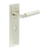 Westminster Door Handle Lock Backplate Satin Nickel
