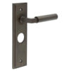 Westminster Door Handle Bathroom Backplate Dark Bronze