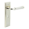 Highgate Door Handle Lock Backplate Polished Nickel
