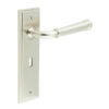 Highgate Door Handle Lock Backplate Satin Nickel