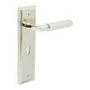 Piccadilly Door Handle Lock Backplate Polished Nickel