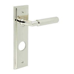 Piccadilly Door Handle Din Bathroom Backplate Polished Nickel