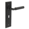 Piccadilly Door Handle Lock Backplate Black