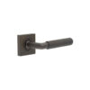 Piccadilly Door Handle on Square Plain Rose Dark Bronze
