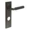 Piccadilly Door Handle Din Bathroom Backplate Dark Bronze