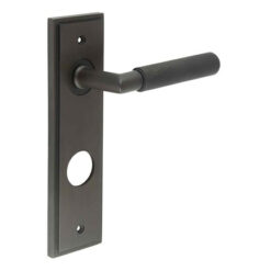 Piccadilly Door Handle Din Bathroom Backplate Dark Bronze