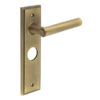 Richmond Door Handle Bathroom Backplate Antique Brass