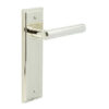 Richmond Door Handle Latch Backplate Polished Nickel