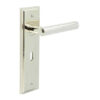 Richmond Door Handle Lock Backplate Polished Nickel