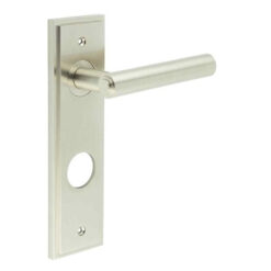 Richmond Door Handle Din Bathroom Backplate Satin Nickel