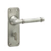Belfry Suite Door Handle on Bathroom Plate Pewter