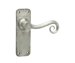 Chester Suite Door Handles on Latchplate Pewter