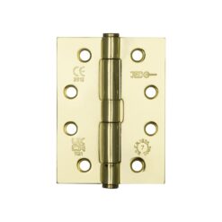 Jedo Grade 7 Steel Heavy Duty Button Tip Hinges 102x76x2.5mm Electro Brassed