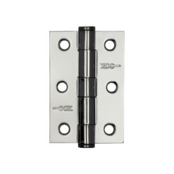 Jedo Grade 7 Steel Heavy Duty Button Tip Hinges 76x50x2mm Polished Chrome