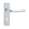 19mm Round Bar Door Handle on Lockplate Satin Anodised Aluminium