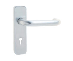 19mm Round Bar Door Handle on Lockplate Satin Anodised Aluminium