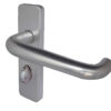 19mm Round Bar Door Handle on Bathroom Plate Satin Anodised Aluminium