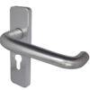 19mm Round Bar Door Handle on Euro Profile Lockplate Satin Anodised Aluminium