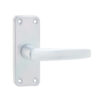 Contract Door Handle on Short Latchplate Satin Anodised Aluminium