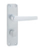 Contract Door Handle on Bathroom Plate Satin Anodised Aluminium
