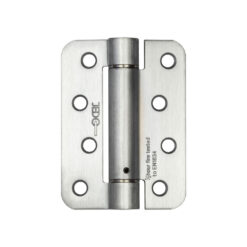Jedo Steel Radiused Single Action Spring Hinges 102x76mm (PK of 3) Satin Chrome