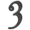 Antique Door Numerals 3 Black No. 3