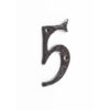 Antique Door Numerals 5 Black No. 5