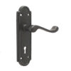 Turnberry Suite Door Handle on Lockplate Black