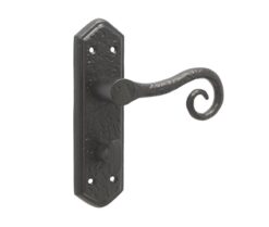 Royal Suite Door Handle on Bathroom Plate Black