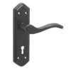 Wentworth Suite Door Handle on Lockplate Black