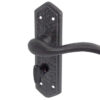 Wentworth Suite Door Handle on Bathroom Plate Black