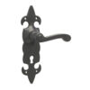 Fleur De Lys Suite Door Handle on lockplate Black