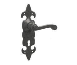Fleur De Lys Suite Door Handle on lockplate Black