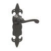 Fleur De Lys Suite Door Handle on Latchplate Black