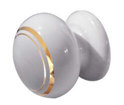 Jedo Porcelain Cupboard Knobs 38mm Goldline White
