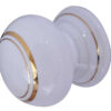 Jedo Porcelain Cupboard Knobs 33mm Goldline White