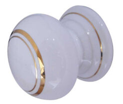 Jedo Porcelain Cupboard Knobs 33mm Goldline White