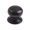 Jedo Porcelain Mortice Door Knobs Goldline Black