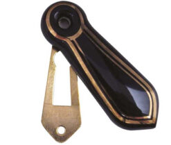 Jedo Porcelain Covered Escutcheon Black Goldline
