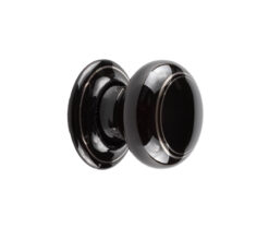 Jedo Porcelain Mortice Door Knobs Black Silverline