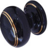 Jedo Porcelain Cupboard Knobs 33mm Goldline Black