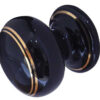 Jedo Porcelain Cupboard Knobs 50mm Goldline Black