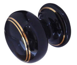 Jedo Porcelain Cupboard Knobs 50mm Goldline Black