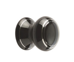 Jedo Porcelain Cupboard Knobs Black Silverline
