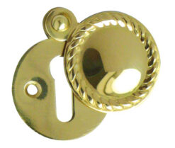 Jedo Georgian Round Covered Escutcheon 32mm Polished Brass